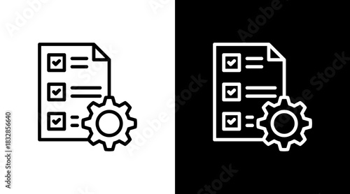 Project Management  White Icon Set Design