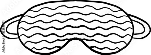  sleep mask doodle hand drawn icon. Outline drawing sleeping night mask