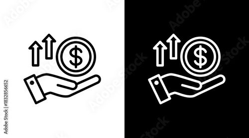 Profit Growth  White Icon Set Design