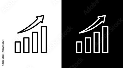 Revenue Chart  White Icon Set Design