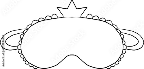  sleep mask doodle hand drawn icon. Outline drawing sleeping night mask