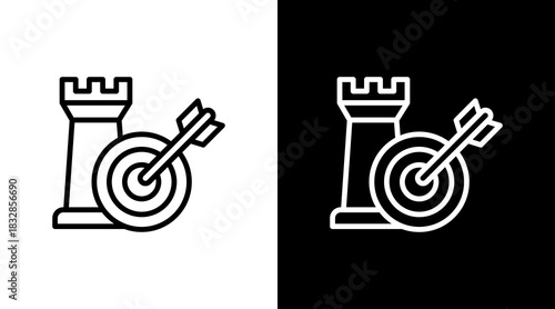 Strategic Goals  White Icon Set Design