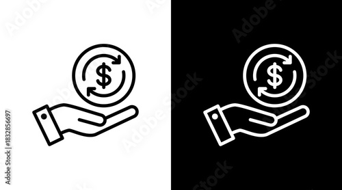 Cash Flow  White Icon Set Design