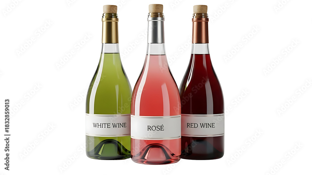 Fototapeta premium Three bottles of sparkling wine on black background