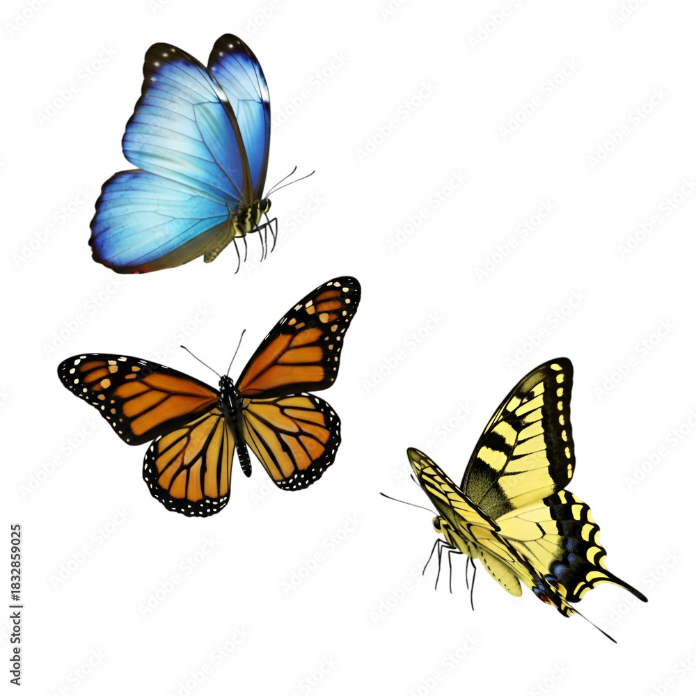 Fototapeta premium Trio of Butterflies