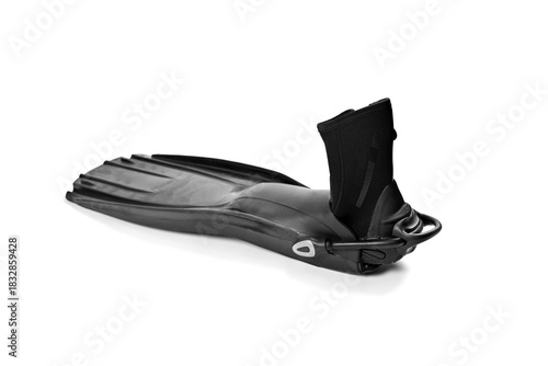 Diving boot with sole to prevent vacuum between boots and fins    
