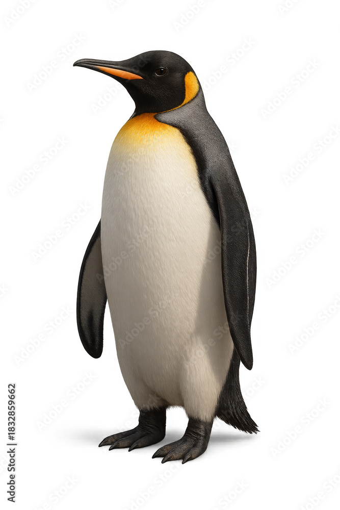 Fototapeta premium Emperor penguin standing with transparent background
