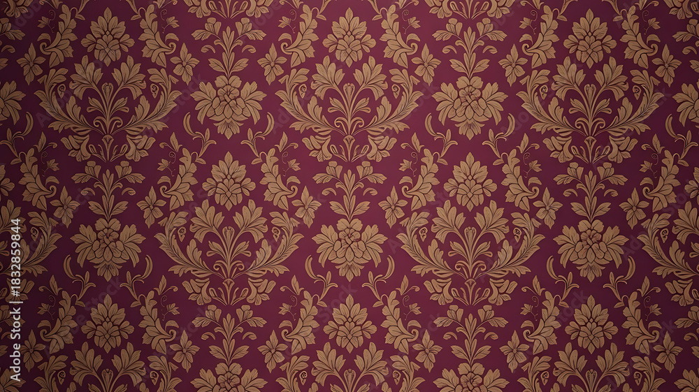 Fototapeta premium Vintage seamless floral damask wallpaper background texture
