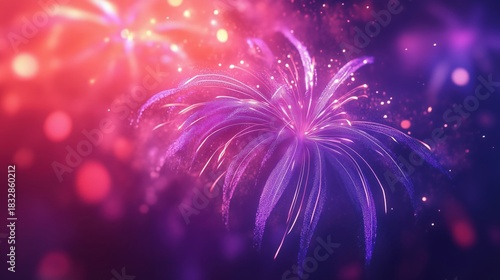 A vibrant explosion of colorful fireworks lighting up the night sky.