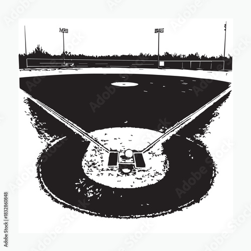 softball field vector illustration