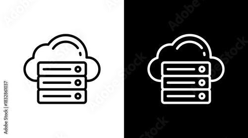 Cloud Storage  White Icon Set Design