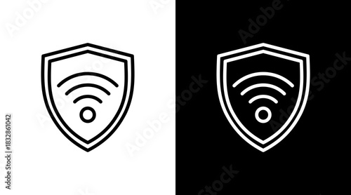 Vpn Shield  White Icon Set Design