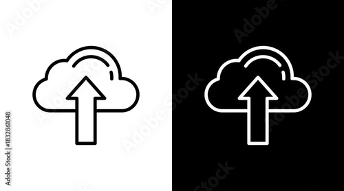 Data Upload  White Icon Set Design