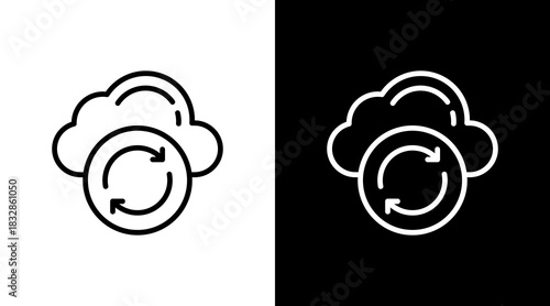 Cloud Sync  White Icon Set Design