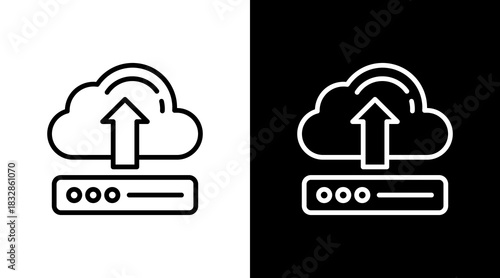 Backup Cloud  White Icon Set Design