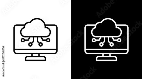 Edge Computing  White Icon Set Design
