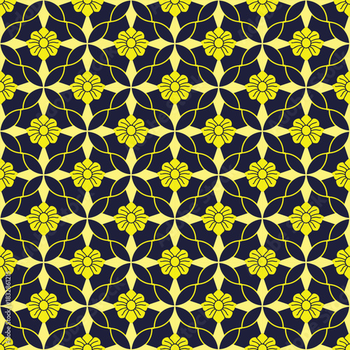 line, shape, tile, ornament, floral, fabric, repeat, circle, textile, illustration, seamless, vector, pattern, design, geometric, decoration, wallpaper, texture, art, decor, retro, vintage, flower, 
