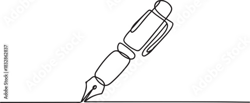 Pen icon continuous one line drawing Minimalist outline vector design. one line Icon drawing