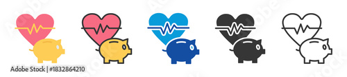 health care saving icon set multi style various collection