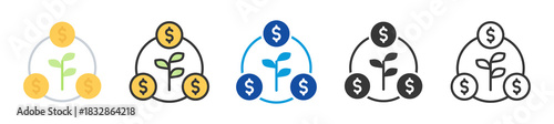investment option icon set multi style various collection