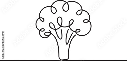Broccoli icon one line continuous drawing vector. One line Broccoli icon. one line Icon drawing