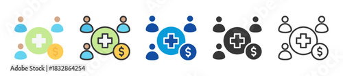 copayment icon set multi style various collection