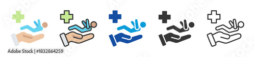 in patient care icon set multi style various collection