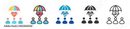 health insurance icon set multi style various collection