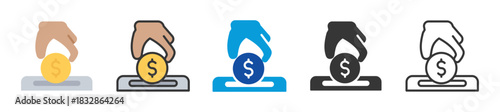 direct deposit icon set multi style various collection