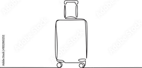 Continuous One-Line Drawing of a Travel Bag - Minimalist Luggage Art. one line Icon drawing