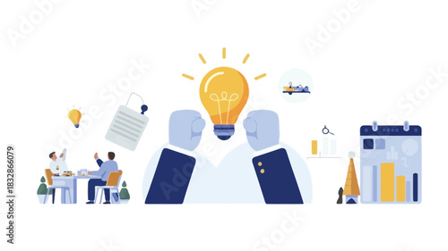 Abstract illustration of a creative breakthrough moment with vibrant colors and dynamic shapes