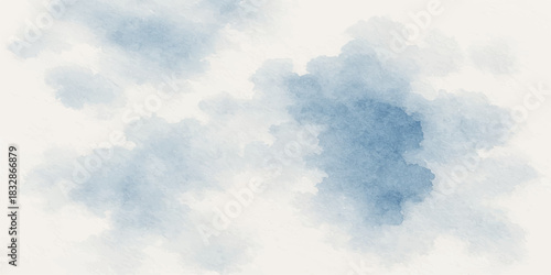 Beautiful blue sky with white fluffy cumulus clouds on a sunny day