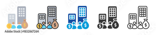 capitalism icon set multi style various collection