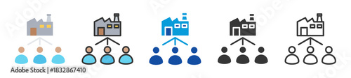 labor division icon set multi style various collection