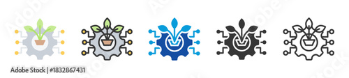agriculture revolution icon set multi style various collection