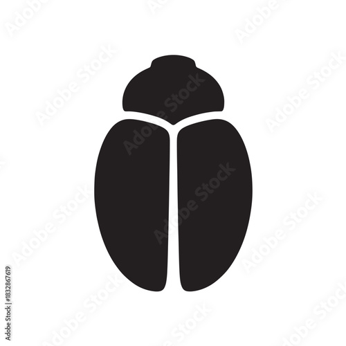 Simple beetle icon flat vector illustration of insect isolated on white background
