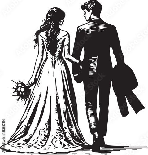 wedding couple in wedding