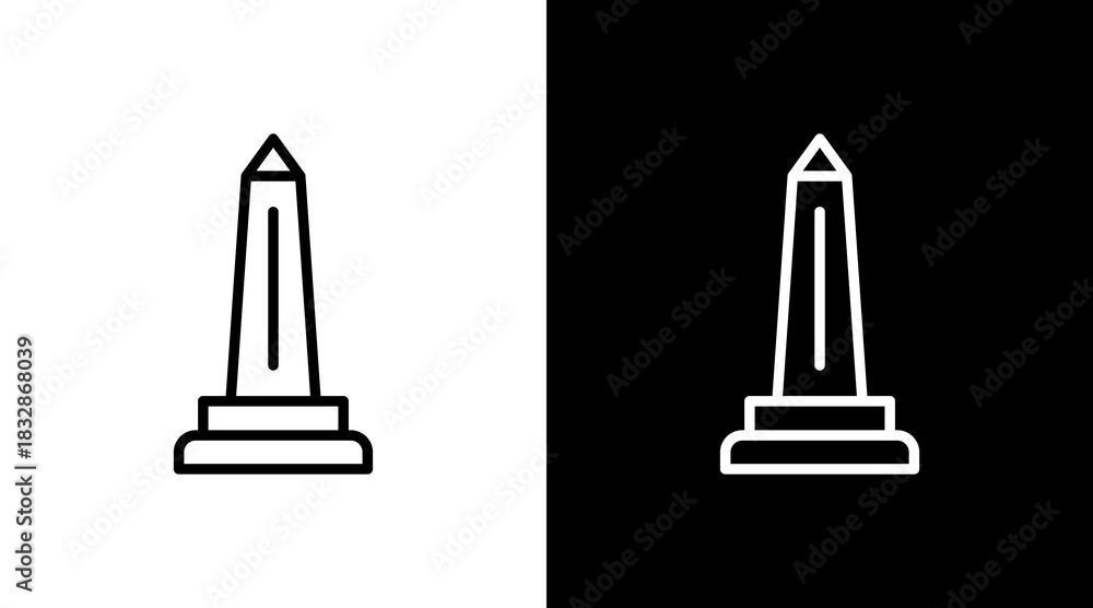 Obraz premium National Monument White Icon Set Design