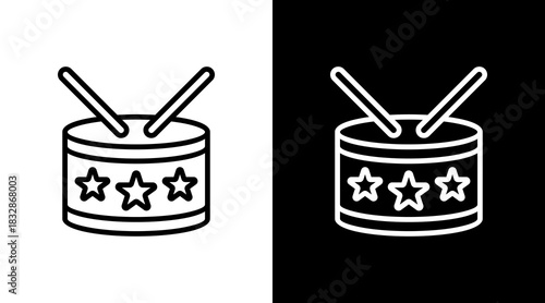 Drum  White Icon Set Design