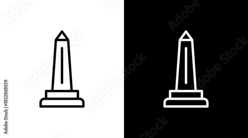 National Monument  White Icon Set Design