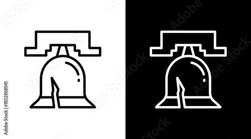 Liberty Bell  White Icon Set Design