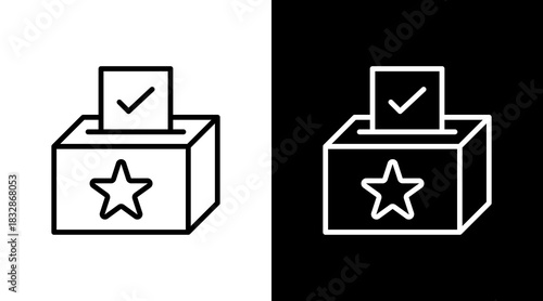 Voter Symbol  White Icon Set Design