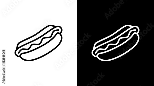 Hot Dog  White Icon Set Design