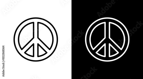 Peace Symbol  White Icon Set Design