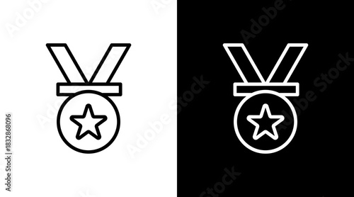 Medal  White Icon Set Design