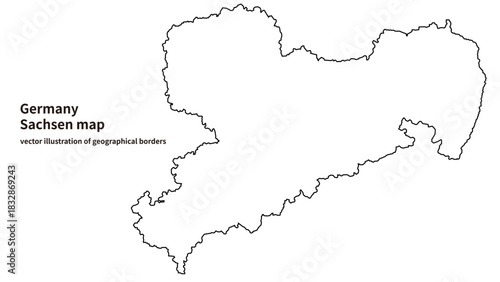 Map of Saxony – German Federal State Vector Illustration