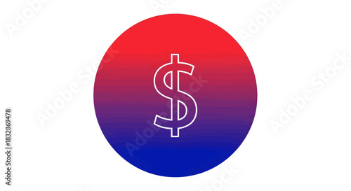 Bold dollar sign illustration on a vibrant gradient circle, symbolizing finance and wealth.