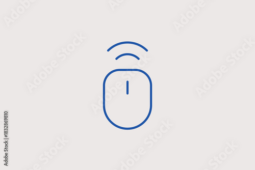 wireless mouse illustration in line style design. Vector illustration.