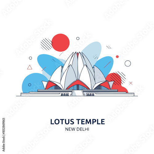 Lotus Temple in New Delhi - An architectural marvel and iconic landmark of India. india gate.