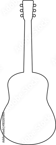 Acoustic guitar diagram, Silhouette, vector graphic design, cutting, printing, outline,